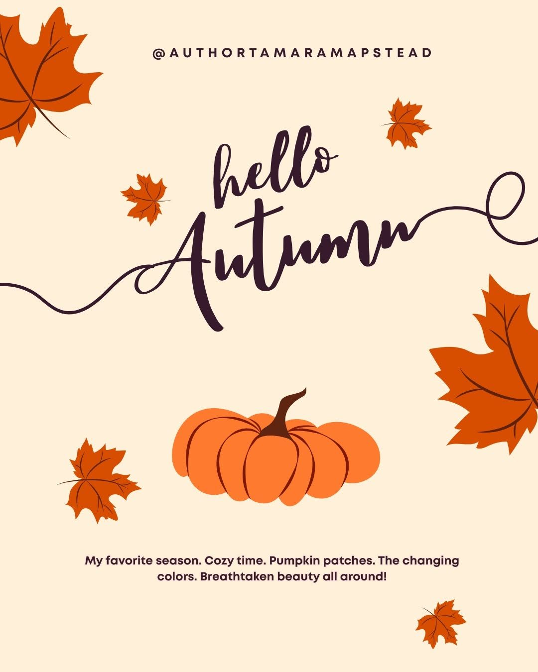 My favorite season is here!! I can't wait for the leaves to change color...